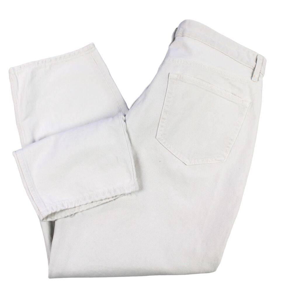 River Island Womens US12 Luxe Collection Jeans White Straight Leg Button Fly